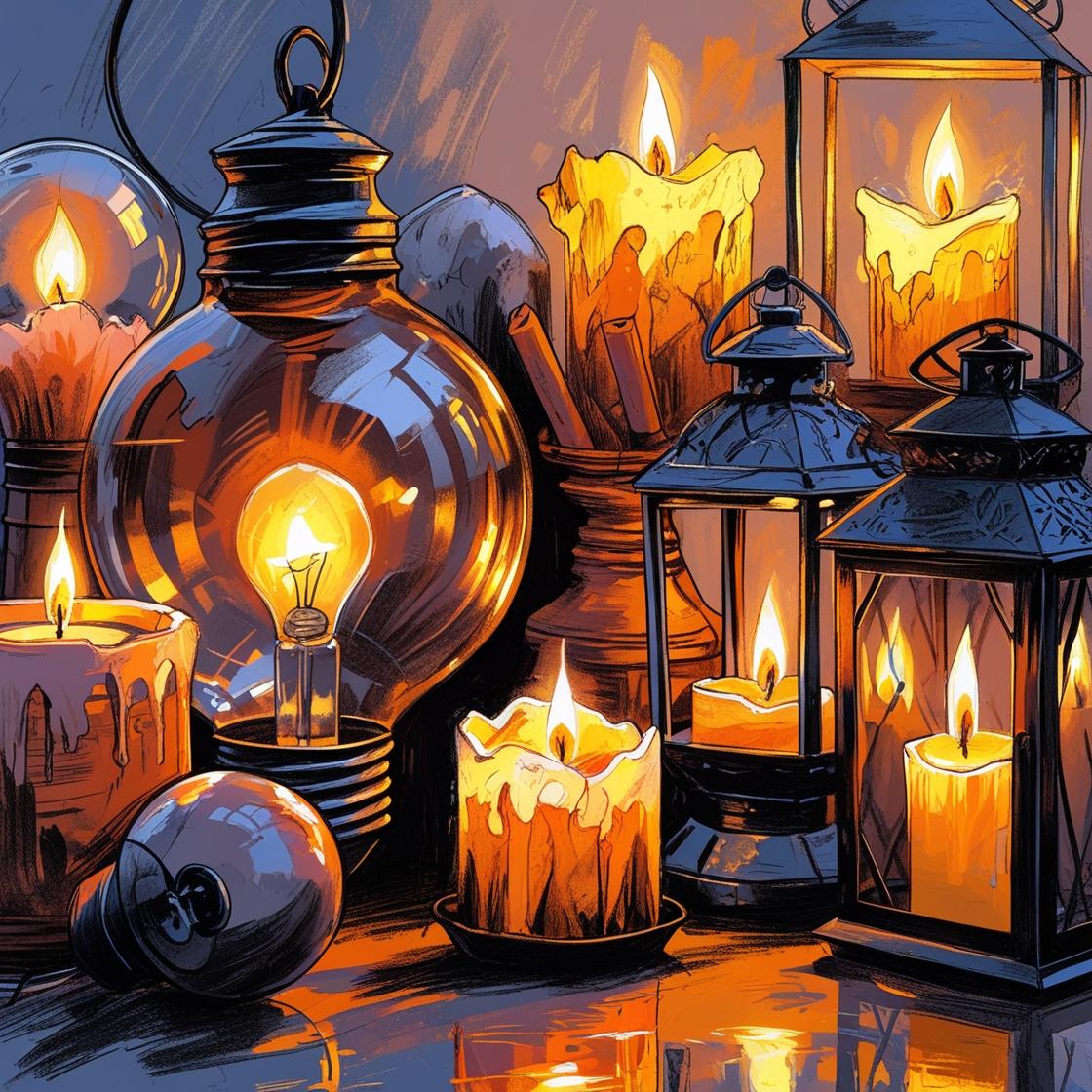 Фонар-Лампочка-Свечи